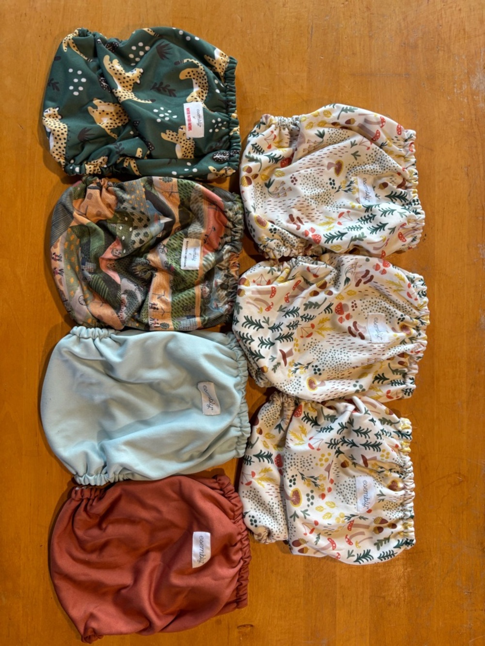Esembly Size 2 Cloth Diaper Lot - 7 Organic Inners + 6 Waterproof Outers Covers - Picture 2 of 3